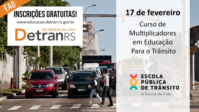 DETRAN/RS – Aberta as inscrições para curso EAD de Multiplicadores em Educação para o Trânsito